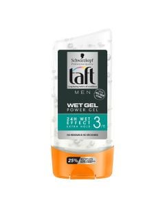 Xhel për stilimin e flokëve për meshkuj, Wet Style 03, Taft, plastikë, 150 ml, e bardhë dhe portokalli, 1 copë