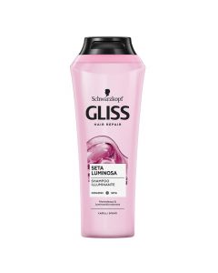 Shampo riparuese për flokë pa shkëlqim Liquid Silk, Gliss, plastikë, 250 ml, rozë, 1 copë