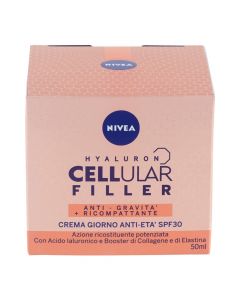 Krem anti-rrudhë për trajtimin e fytyrës gjatë ditës, Hyaluron Cellular Filler Anti-gravity, Nivea, plastikë dhe qelq, 50 ml, rozë, 1 copë