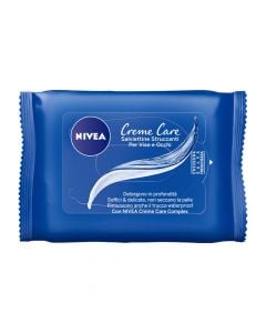 Peceta të lagura për pastrimin e makeup-it, Crème Care, Nivea, pambuk, 12.5x4.8x9.5 cm, blu, 25 copë