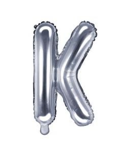 Tullumbace në formën e shkronjës "K", najlon dhe alumin i rafinuar, 35 cm, argjend, 1 copë