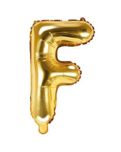 Tullumbace në formën e shkronjës "F", Party Deco, najlon dhe alumin i rafinuar, 35 cm, e artë, 1 copë