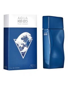 Eau de toilette (EDT) for men, Aqua Pour Homme, Kenzo, glass, 50 ml, blue and white, 1 piece