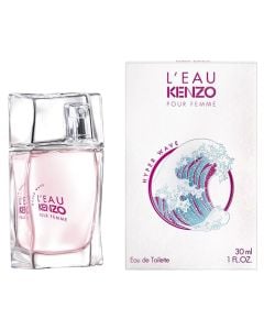 Eau de toilette (EDT) for women, L'Eau pour Femme Hyper Wave, Kenzo, glass, 30 ml, pink and white, 1 piece