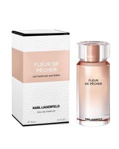 Eau de parfum (EDP) for women, Fleur de Pêcher, Karl Lagerfeld, glass, 100 ml, pastel pink and white, 1 piece