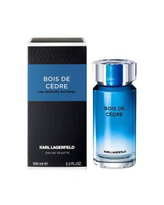 Parfum për meshkuj, Bois de Cèdre, Karl Lagerfeld, EDT, qelq, 100 ml, e zezë dhe blu, 1 copë