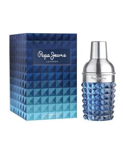 Parfum për meshkuj, For Him, Pepe Jeans, EDT, qelq dhe metal, 100 ml, blu dhe argjend, 1 copë