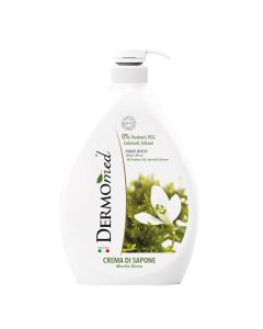 Liquid soap, Dermomed, plastic, 1 l, white and green, 1 piece