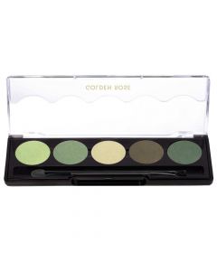 Palette with 5 eyeshadows, 102 Green Line, Professional Palette, Golden Rose, plastic, 8 g, brown and green, 1 piece