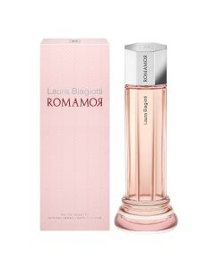 Eau de toilette (EDT) for women, Romamor, Laura Biagiotti, glass, 100 ml, pink and silver, 1 piece