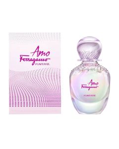 Eau de toilette (EDT) for women, Amo Flowerful, Salvatore Ferragamo, glass, 30 ml, white and purple, 1 piece