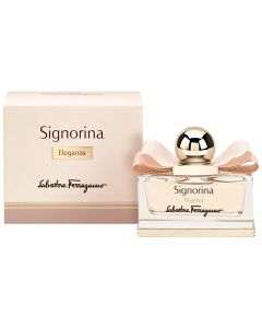 Eau de parfum (EDP) for women, Signorina Eleganza, Salvatore Ferragamo, glass, 100 ml, cream and gold, 1 piece