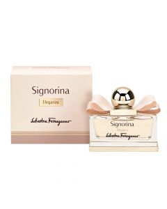 Parfum për femra, Salvatore Ferragamo, Signorina Eleganza, EDP, qelq, 50 ml, krem dhe gold, 1 copë