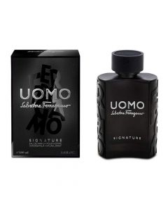 Eau de parfum (EDP) for men, Uomo Signature, Salvatore Ferragamo, glass, 100 ml, black and silver, 1 piece