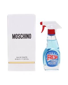 Eau de toilette (EDT) for women, Fresh Couture, Moschino, glass and plastic, 50 ml, blue, red and white, 1 piece