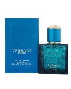 Eau de parfum (EDP) for men, Eros, Versace, glass, 30 ml, turquoise and gold, 1 piece
