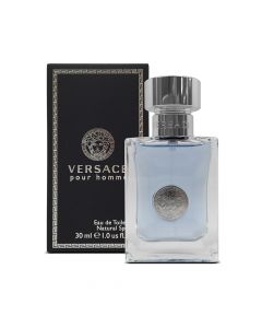 Parfum për meshkuj, Versace, Pour Homme, EDT, qelq, 30 ml, blu, argjend dhe transparente, 1 copë