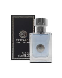 Eau de toilette (EDT) for men, Pour Homme, Versace, glass, 30 ml, blue, silver and transparent, 1 piece