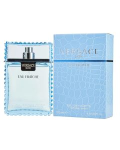 Eau de toilette (EDT) for men, Man Eau Fraiche, Versace, glass, 100 ml, light blue and transparent, 1 piece