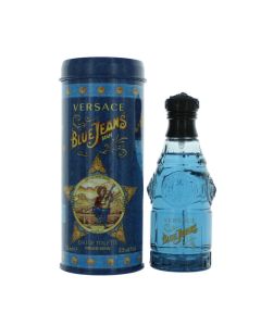 Parfum për meshkuj, Versace, Blue Jeans, EDT, qelq, 75 ml, blu dhe e verdhë, 1 copë