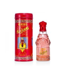 Eau de toilette (EDT) for women, Red Jeans, Versace, glass, 75 ml, red and yellow, 1 piece