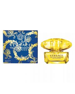 Parfum për femra, Versace, Yellow Diamond Intense, EDP, qelq, 50 ml, e verdhë, blu dhe gold, 1 copë