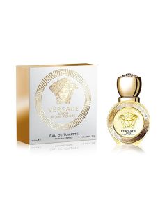 Eau de toilette (EDT) for women, Eros pour Femme, Versace, glass, 30 ml, yellow and rose gold, 1 piece