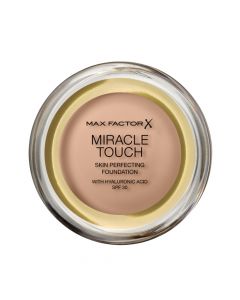 Liquid makeup foundation, 45 Warm Almond, Miracle Touch, Max Factor, plastic, 11.5 g, natural beige, 1 piece