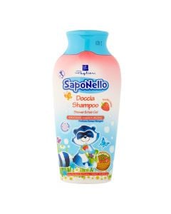 Shampo për fëmijë, për flokët dhe trupin, Saponello, Paglieri, plastikë, 250 ml, e kaltër dhe e kuqe, 1 copë
