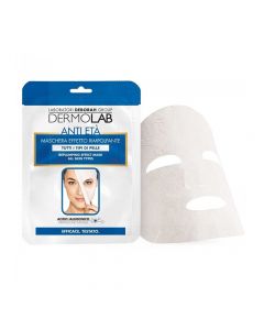 Anti-aging face mask, Dermolab, plastic, 19x16 cm, white and blue, 1 piece
