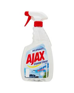 Detergjent për larjen e xhamave, Crystal Clean, Ajax, plastikë, 750 ml, transparente, e kuqe dhe blu, 1 copë