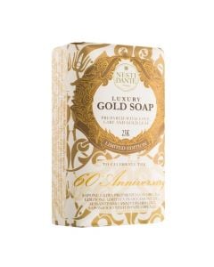 Sapun i ngurtë me përmbajtje ari, Luxury Gold Soap, Nesti Dante, letër, 250 g, e bardhë dhe kafe, 1 copë