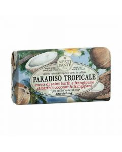 Sapun i ngurtë me fruta tropikale, Paradiso Tropicale, Nesti Dante, letër, 250 g, e bardhë, e kaltër dhe kafe, 1 copë