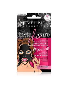 Maskë purifikuese për fytyrën, Insta Skin Care, Eveline, plastikë, 10 ml, e zezë dhe rozë, 1 copë