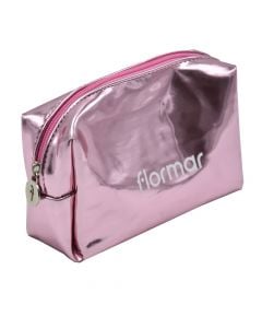 Çantë kozmetike, Flormar, poliuretan, 17x12x5 cm, rozë, 1 copë