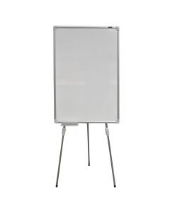 Tabelë e bardhë me tre këmbë, Interpano, melaminë, plastikë dhe alumin, 100x70 cm, e bardhë, 1 copë