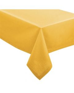 Mbulesë tavoline pa peceta, rrethore, pambuk,  140x240 cm, mustardë