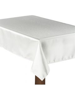 Mbulesë tavoline pa peceta, rrethore, satin,  140x240cm, e  bardhë