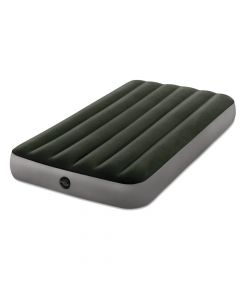 Inflatable mattress, Twin Dura-Beam Prestige Downy, Intex, polyester, polyvinyl (PVC) and natural rubber (isoprene), 99x191x25 cm, dark green and gray, 1 piece
