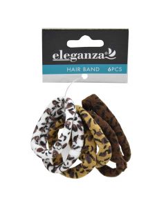 Elastic hair bands, Eleganza, polyester and elastane, Ø4.5x0.6 cm, miscellaneous, 6 pieces