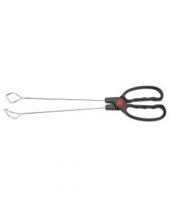 Barbecue tongs, BBQ, plastic and metal, 35 cm, silver and black, 1 piece