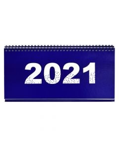 Kalendar tavoline 2021, karton dhe letër, 19x12 cm, blu, 1 copë
