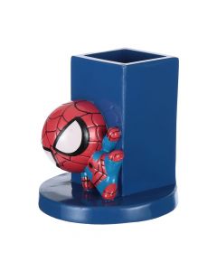 Mbajtëse për lapsat me figurë Spiderman, Marvel, Miniso, resin, 8.8x8.8x9.2 cm, e kuqe, blu dhe e zezë, 1 copë