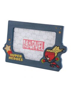 Photo frame with Captain Marvel design, Marvel, Miniso, MDF, PET and polypropylene, 21 cm, red, gray and yellow, 1 piece