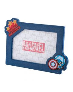 Photo frame with Captain America design, Marvel, Miniso, MDF, PET and polypropylene, 21 cm, red and blue, 1 piece