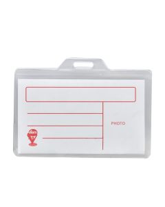 Name badge without clip, plastic, 6x10 cm, transparent, 1 piece