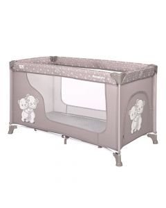 Krevat portativ me një nivel për fëmijë, String Hug, Moonlight, Lorelli, metal, plastikë dhe poliestër, 125x65x74 cm, rozë, 1 copë