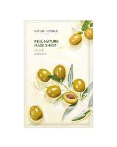 Maskë ushqyese për fytyrën, Olive, Nature Republic, mikrofibër, 23 g, e gjelbër, 1 copë