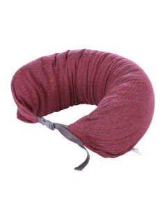 Simple Stripe Neck Pillow, 27x26x10 cm, red