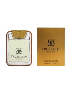 Eau de toilette (EDT) for men, My Land, Trussardi, glass, 100 ml, black and gold, 1 piece